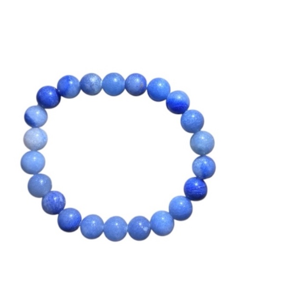 Blue Aventurine All Natural Crystal Stone Healing Properties Stretch Bracelet - Picture 7 of 9